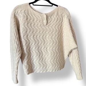 Wool Knit Crop Sweater Ivory